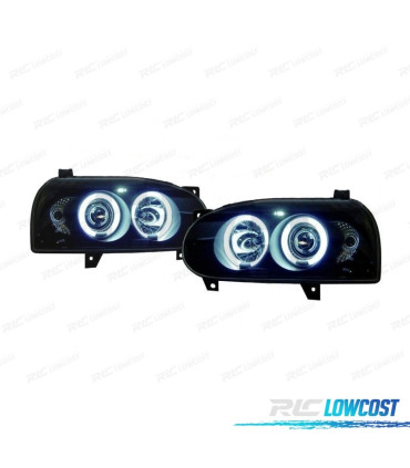PHARES VOLKSWAGEN VW GOLF 3 ANGEL EYES CCFL FOND NOIR CCFL