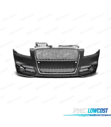 PARE CHOCS FRONTAL AUDI A4 04-07 LOOK RS4 CALANDRE CHROMÉ-NOIR PDC SRA