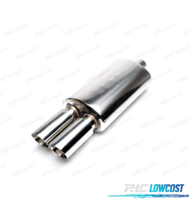 POT D'ÉCHAPPEMENT UNIVERSEL DOUBLE SORTIE INOX BORD FIN