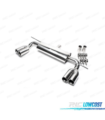 POT D'ÉCHAPPEMENT AVEC DOUBLE SORTIE EN ACIER INOXYDABLE VOLKSWAGEN VW GOLF 5 MK V POUR AUDI A3 8P