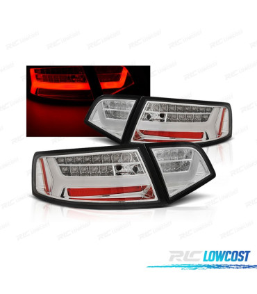 FEUX ARRIÈRE AUDI A6 4F 08-11 LIGHT BAR FOND CHROMÉ