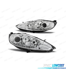 PHARES POUR FORD FIESTA 08-12 DAYLIGHT FOND CHROMÉ
