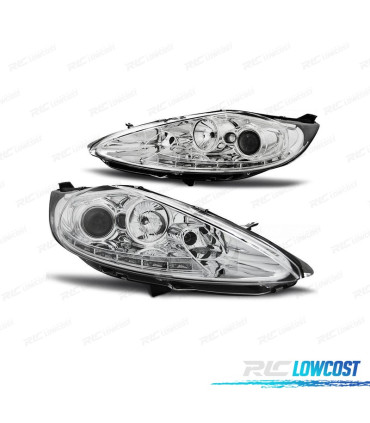 PHARES POUR FORD FIESTA 08-12 DAYLIGHT FOND CHROMÉ