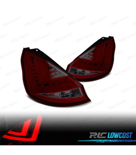 FEUX ARRIÈRE FORD FIESTA MK7 12-17 LIGHT BAR ROUGE FUMÉ