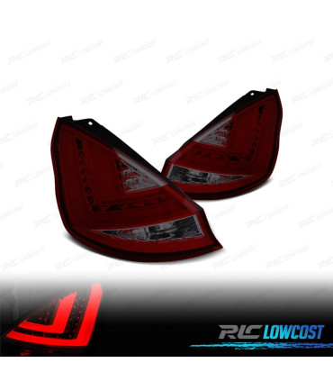 FEUX ARRIÈRE FORD FIESTA MK7 12-17 LIGHT BAR ROUGE FUMÉ