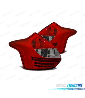 FEUX ARRIÈRE FORD FOCUS MK3 11-14 LED ROUGE CHROMÉ