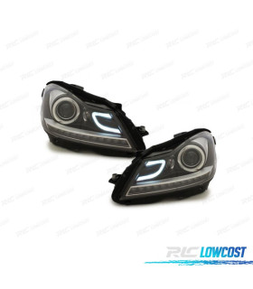 PHARES MERCEDES W204 11-14 TUBE LIGHT + LED FOND NOIR