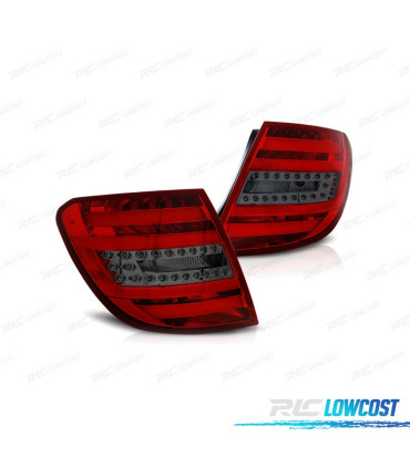 FEUX ARRIÈRE POUR MERCEDES CLASSE C W204 07-11 KOMBI LIGHT BAR ROUGE FUMÉ