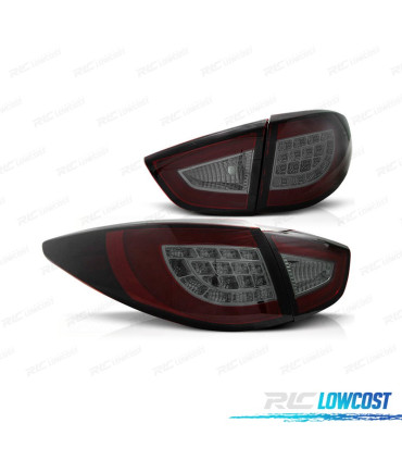 FEUX ARRIÈRE POUR HYUNDAI IX35 10-13 LIGHT BAR FOND ROUGE FUMÉ