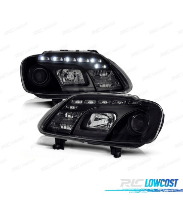 PHARES POUR VOLKSWAGEN VW CADDY 04-10 DAYLIGHT FOND NOIR