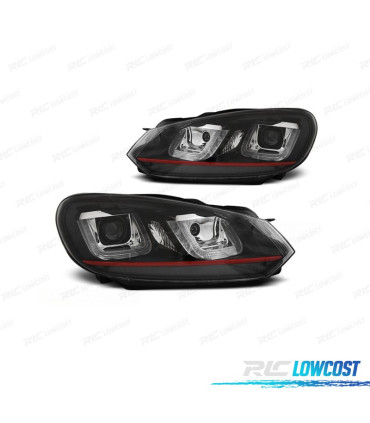 PHARES VOLKSWAGEN VW GOLF MK6 08-13 DAYLIGHT FOND NOIR ROUGE