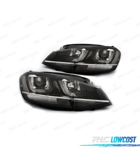 PHARES POUR VOLKSWAGEN VW GOLF 7 12-17 GTI DAYLIGHT FOND NOIRBLANC