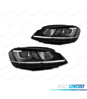PHARES POUR VOLKSWAGEN VW GOLF 7 12-17 DAYLIGHT DYNAMIQUE FOND NOIR