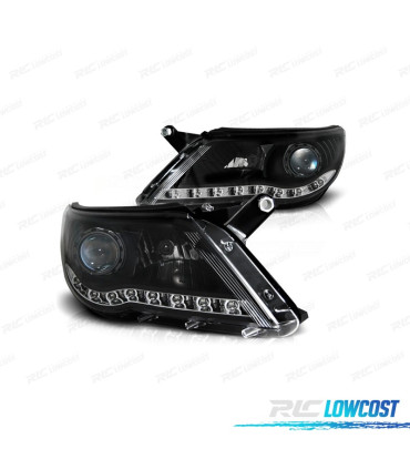 PHARES POUR VOLKSWAGEN VW TIGUAN 07-11 LED DIURNES FOND NOIR
