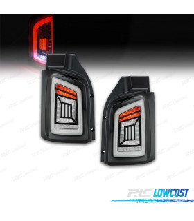 FEUX ARRIÈRE POUR VOLKSWAGEN VW T5 1P 03-09 LIGHT BAR DINAMIQUE FOND NOIR FUMÉ