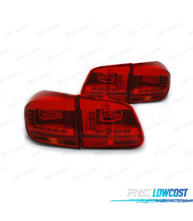 FEUX ARRIÈRE POUR VOLKSWAGEN VW TIGUAN 11-16 LIGHT BAR ROUGE CHROMÉ