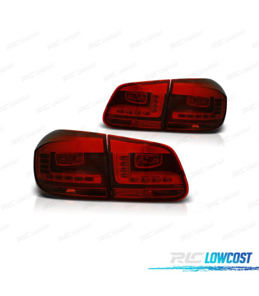 FEUX ARRIÈRE POUR VOLKSWAGEN VW TIGUAN 11-16 LIGHT BAR ROUGE FUMÉ