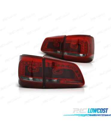 FEUX ARRIÈRE POUR VOLKSWAGEN VW TOURAN 11-15 LED ROUGE FUMÉ