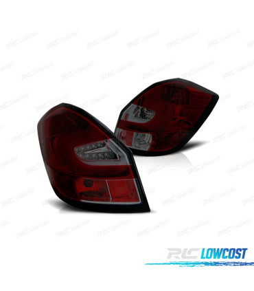 FEUX ARRIÈRE POUR SKODA FABIA 07-14 LIGHT BAR ROUGE FUMÉ
