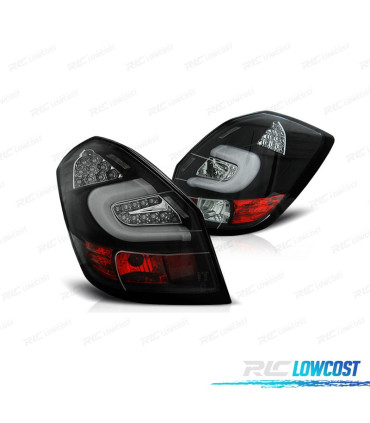 FEUX ARRIÈRE POUR SKODA FABIA 07-14 LIGHT BAR FOND NOIR
