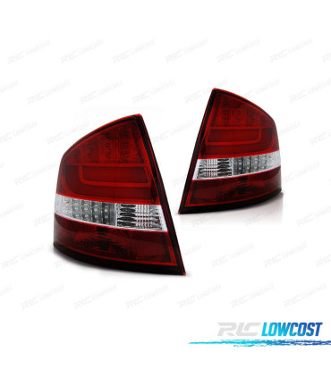 FEUX ARRIÈRE POUR SKODA OCTAVIA 04-13 LIGHT BAR ROUGE CHROMÉ