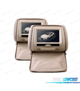 APPUI-TÊTE MULTIMÉDIA 7 POUCES HD USB SD COULEUR EN BEIGE