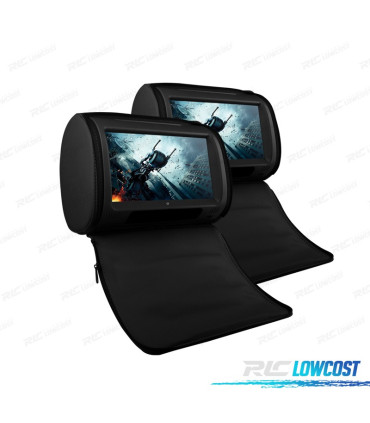 APPUI-TÊTE MULTIMÉDIA 9 POUCES HD TACTILE USB SD COULEUR NOIR