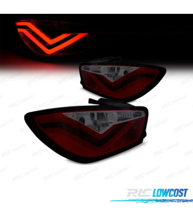 FEUX ARRIÈRE POUR SEAT IBIZA 3P 08-12 LIGHT BAR ROUGE FUMÉ
