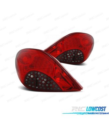 FEUX ARRIÈRE PEUGEOT 207 06-12 LED ROUGE FUMÉ