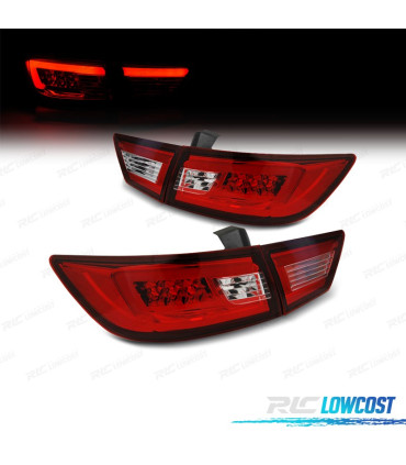 FEUX ARRIÈRE POUR RENAULT CLIO 4 13-16 LIGHT BAR ROUGE CHROMÉ
