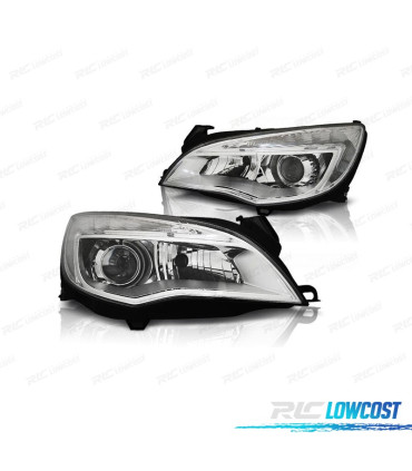 PHARES POUR OPEL ASTRA J 09-15 DAYLIGHT LED FOND CHROMÉ