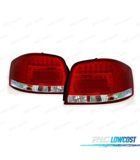 FEUX ARRIÈRE AUDI A3 8P 03-08 LED ROUGE CHROME