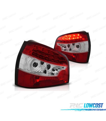 FEUX ARRIÈRE POUR A3 8L 96-03 LED ROUGE CHROMÉ