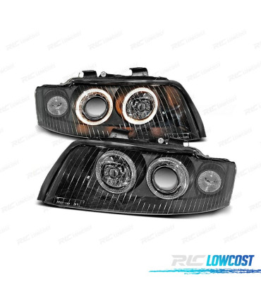 PHARES AUDI A4 B6 00-04 ANGEL EYES FOND NOIR