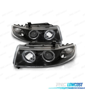 PHARES SEAT LEON TOLEDO 1M 99-05 ANGEL EYES FOND NOIR LED