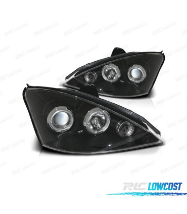 PHARES POUR FORD FOCUS 98-01 ANGEL EYES FOND NOIR
