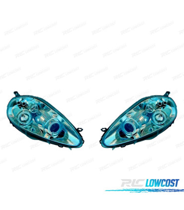 PHARES FIAT GRANDE PUNTO 05-08 ANGEL EYES FOND CHROMÉ