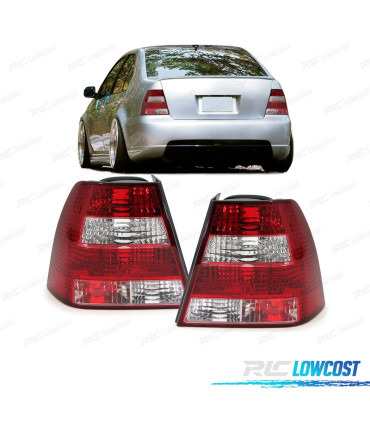 FEUX ARRIÈRE POUR VOLKSWAGEN VW BORA 1J 98-05 ROUGE CHROMÉ