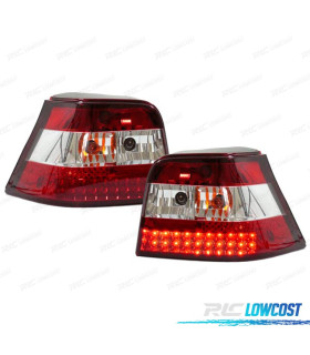 FEUX ARRIÈRE VOLKSWAGEN VW GOLF 4 97-03 LED ROUGE CHROMÉ