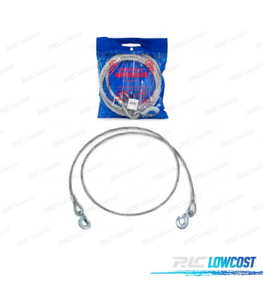 CÂBLE EN ACIER REMORQUE AVEC DEUX CROCHETS