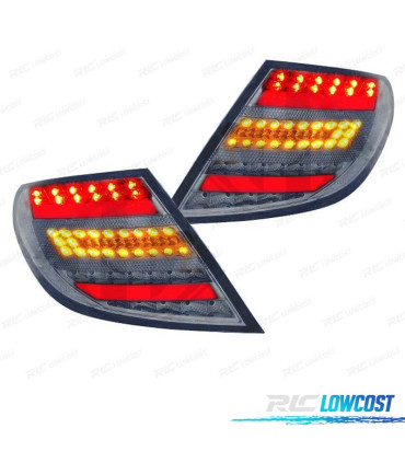 FEUX ARRIÈRE POUR MERCEDES CLASSE C W204 07-11 LIGHT BAR DESIGN ROUGE CHROMÉ