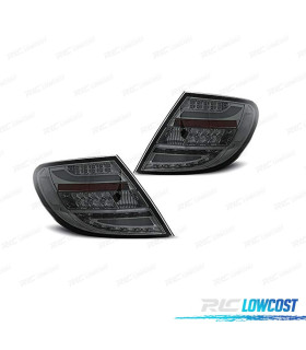 FEUX ARRIÈRE POUR MERCEDES CLASSE C W204 07-11 BERLINE LED BAR GRIS FUMÉ