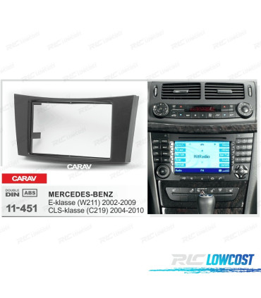 FACADE AUTORADIO NOIR 2 DIN POUR MERCEDES CLASSE E CLASSE CLS
