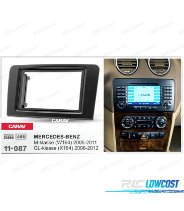 FACADE AUTORADIO 2-DIN NOIR POUR MERCEDES CLASSE M CLASSE GL