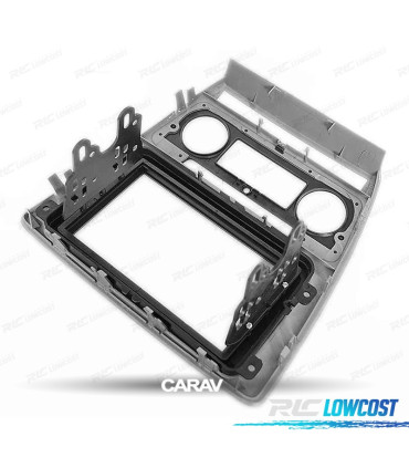 FACADE AUTORADIO 2-DIN GRIS POUR SKODA OCTAVIA 08-13 AVEC AIR CONDITIONNÉ AUTO