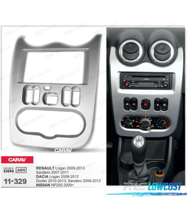 FACADE AUTORADIO EN GRIS RADIO 2 DIN POUR RENAULT DACIA LOGAN SANDERO DUSTER NISSAN NP200