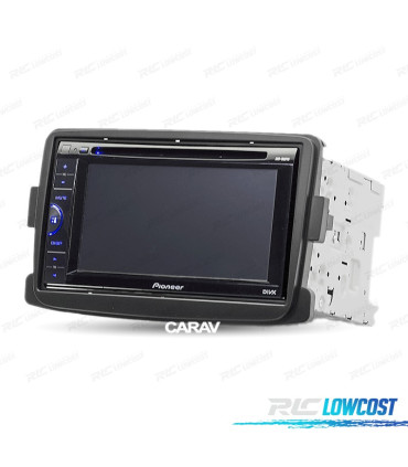 FACADE AUTORADIO 2 DIN NOIR POUR RENAULT DACIA DUSTER LOGAN CAPTUR LOGO DOKKER LODGY SANDERO TRAFIC