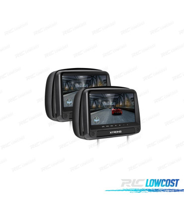 APPUI-TÊTE MULTIMÉDIA DVD 9" POUCES COULEUR TACTILE EN NOIR