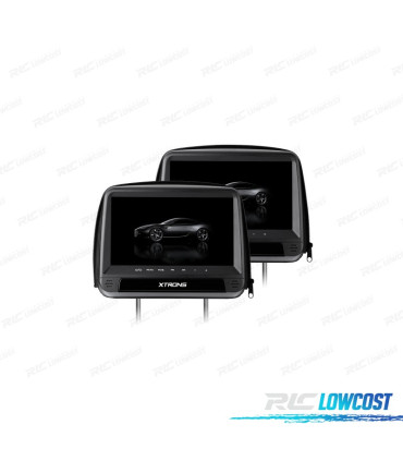 APPUI-TÊTE MULTIMÉDIA DVD 9" POUCES COULEUR TACTILE EN NOIR