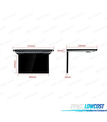 ÉCRAN DE TOIT ULTRA FIN 15,6" AVEC ÉCLAIRAGE LED HDMI 1080P USB ET SD